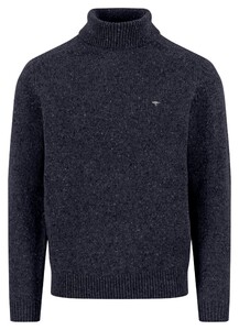 Fynch-Hatton Rollneck Donegal Wool Blend Trui Navy