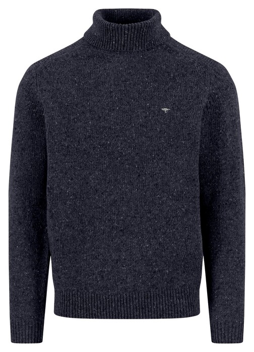 Fynch-Hatton Rollneck Donegal Wool Blend Trui Navy