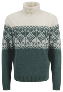 Fynch-Hatton Rollneck Jacquard Pullover Sage Green