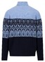 Fynch-Hatton Rollneck Lambswool Fair Isle Trui Navy