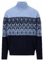 Fynch-Hatton Rollneck Lambswool Fair Isle Trui Navy