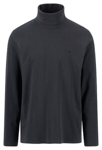 Fynch-Hatton Rollneck Longsleeve Compact Cotton T-Shirt Black