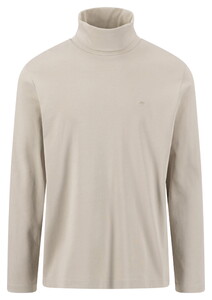 Fynch-Hatton Rollneck Longsleeve Compact Cotton T-Shirt Clay