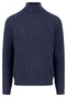 Fynch-Hatton Rollneck Square Triple Stripe Texture Trui Navy