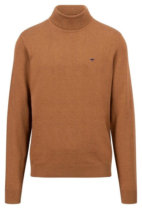 Fynch-Hatton Rollneck Uni Color Superfine Cotton Trui Hazel
