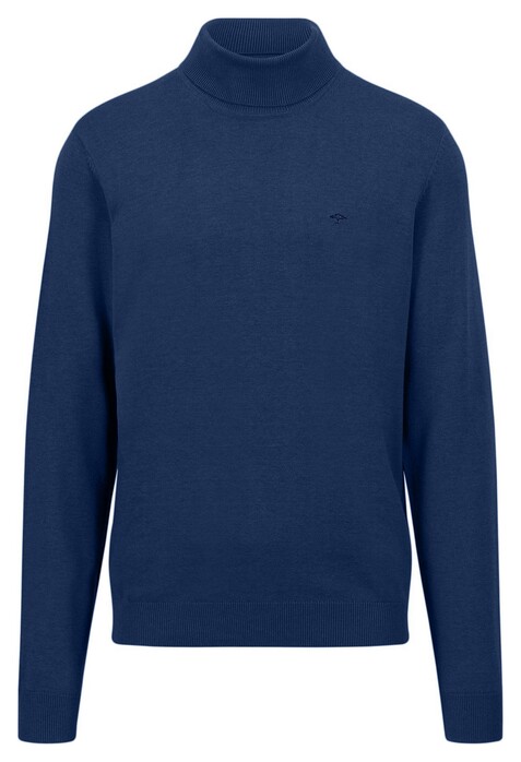 Fynch-Hatton Rollneck Uni Color Superfine Cotton Trui Night