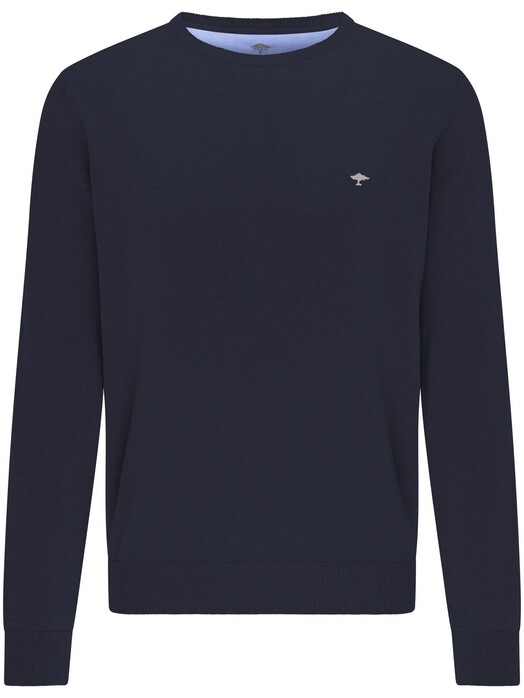 Fynch-Hatton Ronde Hals Superfine Cotton Trui Navy