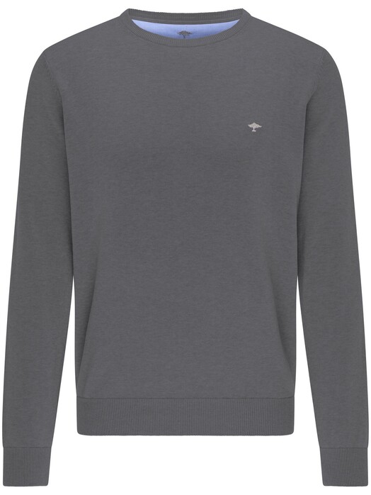 Fynch-Hatton Ronde Hals Superfine Cotton Trui Steel