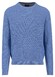 Fynch-Hatton Ronde Hals Triple Stripe Squares Texture Trui Crystal Blue