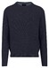 Fynch-Hatton Ronde Hals Triple Stripe Squares Texture Trui Navy