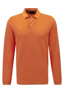 Fynch-Hatton Rugby Shirt Garment Dyed Longsleeve Trui Burnt Orange