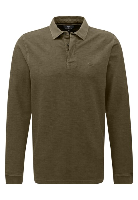 Fynch-Hatton Rugby Shirt Garment Dyed Longsleeve Trui Deep Forest