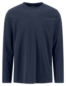 Fynch-Hatton Sanforized Cotton Uni Color Round Neck T-Shirt Ink Blue