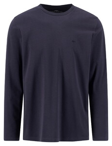 Fynch-Hatton Sanforized Cotton Uni Color Round Neck T-Shirt Navy