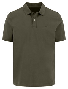 Fynch-Hatton Sanforized Solid Color Short Sleeve Poloshirt Dark Khaki