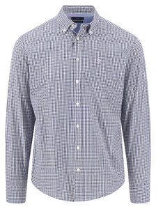Fynch-Hatton Seasonal Combi Check Button-Down Shirt Magnolia