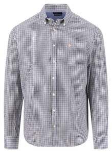 Fynch-Hatton Seasonal Combi Check Button-Down Shirt Tangerine