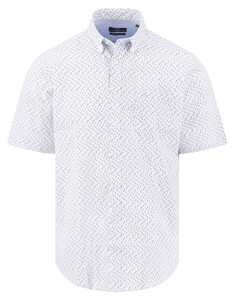 Fynch-Hatton Seasonal Fine Combi Pattern Button-Down Overhemd Magnolia