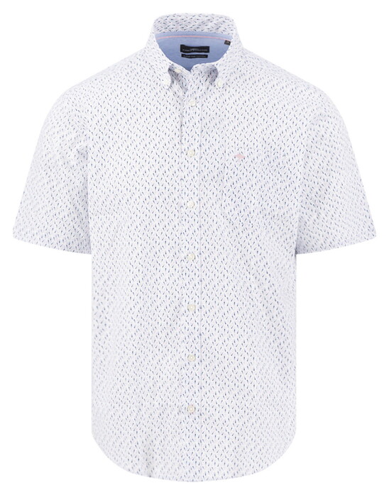 Fynch-Hatton Seasonal Fine Combi Pattern Button-Down Overhemd Magnolia