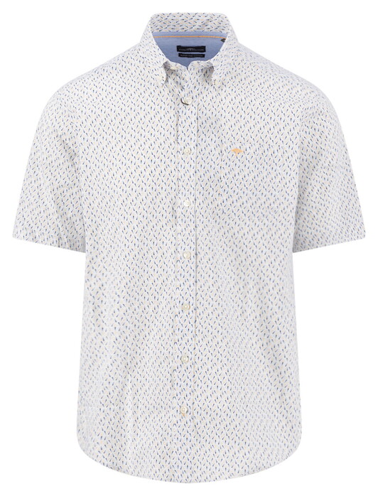 Fynch-Hatton Seasonal Fine Combi Pattern Button-Down Overhemd Tangerine