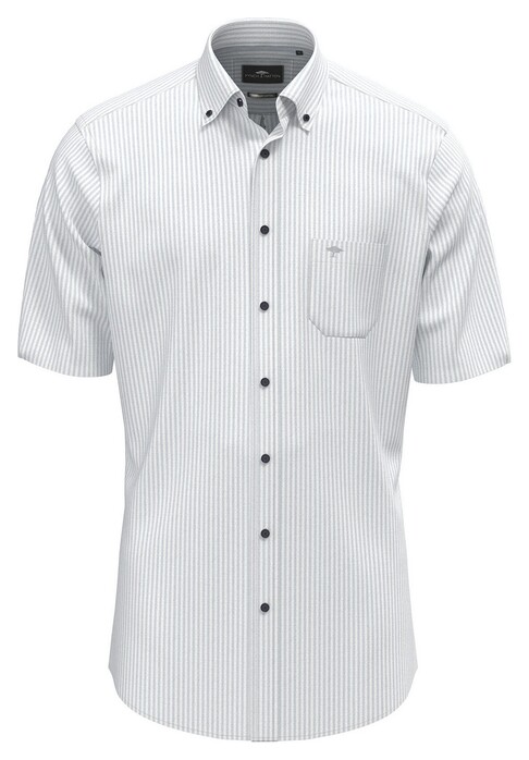 Fynch-Hatton Seersucker Stripe Short Sleeve Button-Down Overhemd Summer Breeze