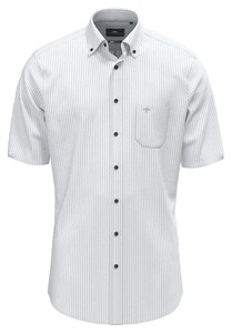 Fynch-Hatton Seersucker Stripe Short Sleeve Button-Down Shirt Summer Breeze