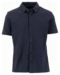 Fynch-Hatton Shirt Polo Cotton Stretch Overhemd Navy