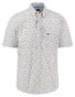 Fynch-Hatton Short Sleeve Flower Pattern Button-Down Overhemd Tangerine