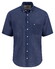 Fynch-Hatton Short Sleeve Linnen Cotton Solid Color Button-Down Overhemd Marine
