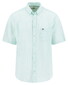 Fynch-Hatton Short Sleeve Linnen Cotton Solid Color Button-Down Overhemd Mint