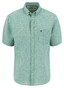 Fynch-Hatton Short Sleeve Linnen Cotton Solid Color Button-Down Shirt Jade