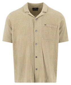 Fynch-Hatton Short Sleeve Shirt Polo Resort Buttoned Cotton Linen Pistachio