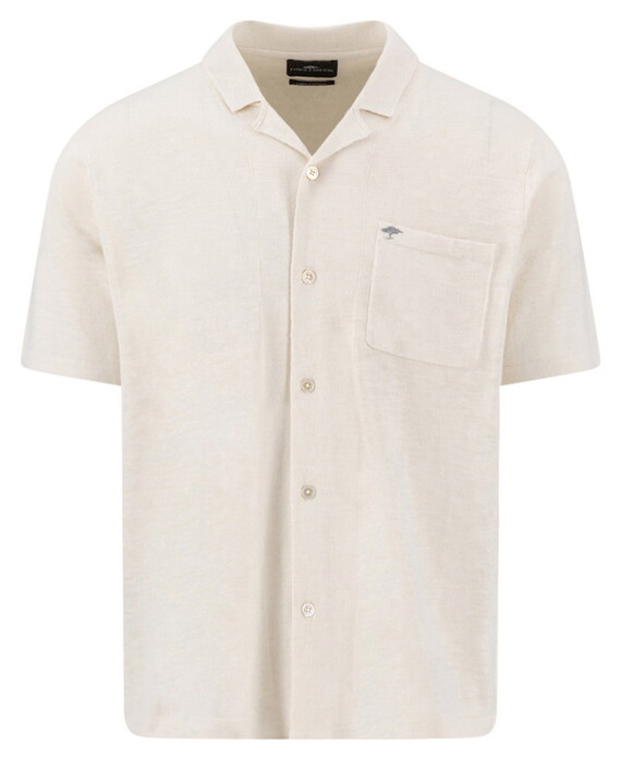 Fynch-Hatton Short Sleeve Shirt Polo Resort Buttoned Cotton Linnen Overhemd New Off White