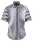 Fynch-Hatton Short Sleeve Striped Cotton Overhemd Marine