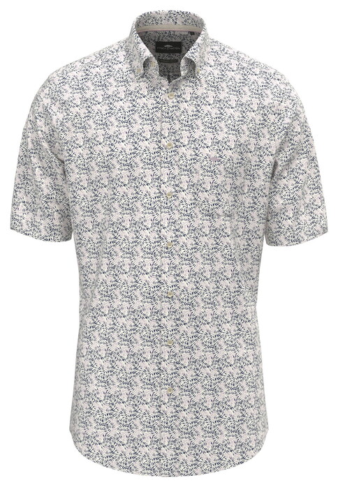 Fynch-Hatton Short Sleeve Summer Flower Pattern Overhemd Magnolia