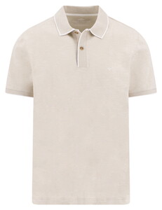 Fynch-Hatton Slub Cotton Contrast Details Poloshirt Cement