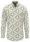 Fynch-Hatton Slub Flower Pattern Button-Down Overhemd Pale Yellow