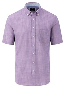 Fynch-Hatton Slub Solid Vague Check Button Down Overhemd Dusty Lavender