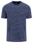 Fynch-Hatton Slub Stripe Crew Neck T-Shirt Marine