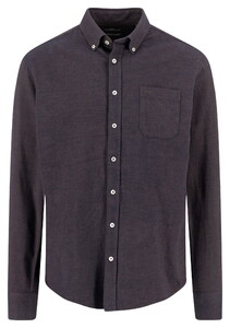 Fynch-Hatton Solid Color Button-Down Overhemd Dark Chocolate
