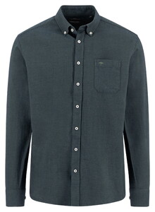 Fynch-Hatton Solid Color Button-Down Overhemd Dark Ivy
