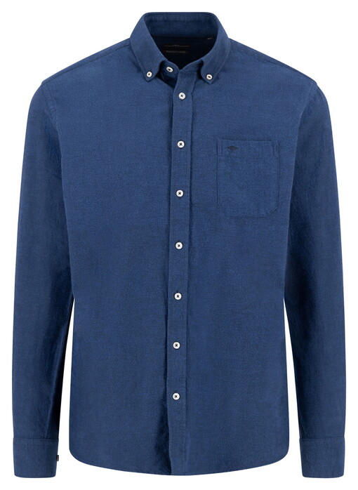 Fynch-Hatton Solid Color Button-Down Overhemd Navy