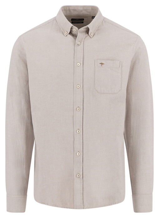 Fynch-Hatton Solid Color Button-Down Shirt Taupe