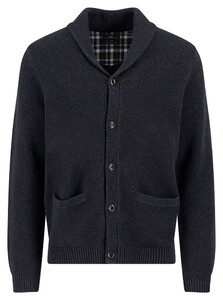Fynch-Hatton Solid Color Buttoned Shawl Collar Cardigan Charcoal