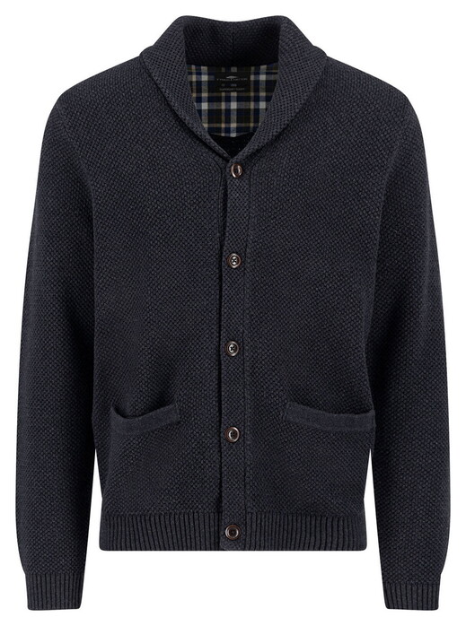 Fynch-Hatton Solid Color Buttoned Shawl Collar Vest Charcoal