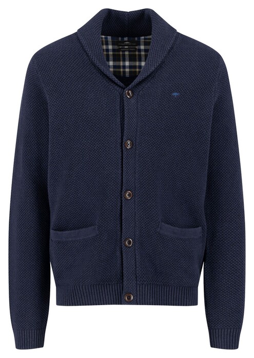 Fynch-Hatton Solid Color Buttoned Shawl Collar Vest Navy