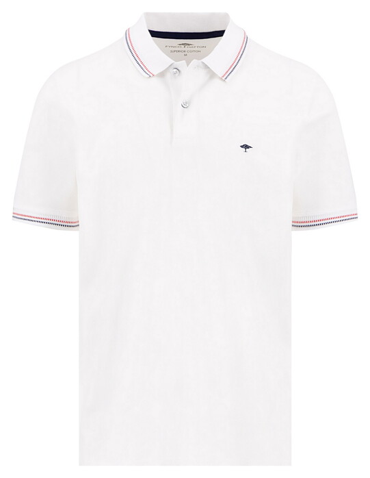 Fynch-Hatton Solid Color Contrast Tipping Polo Wit