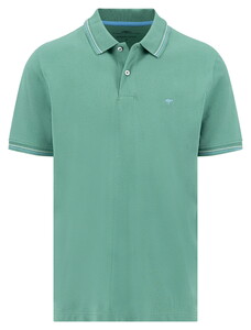Fynch-Hatton Solid Color Contrast Tipping Poloshirt Jade
