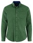 Fynch-Hatton Solid Color Cotton Corduroy Button-Down Overhemd Dark Leaf
