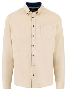 Fynch-Hatton Solid Color Cotton Corduroy Button-Down Shirt Sand
